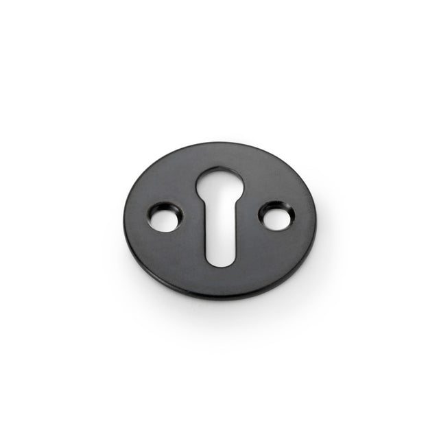 High quality image of Alexander & Wilks - Victorian Standard Profile Escutcheon - Black Powder Coat | Sku. aw399blk | Trade Door Handles.