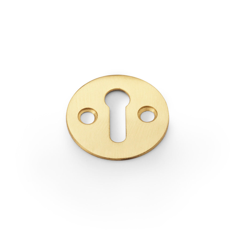 High quality image of Alexander & Wilks - Victorian Standard Profile Escutcheon - Satin Brass | Sku. aw399sb | Trade Door Handles.
