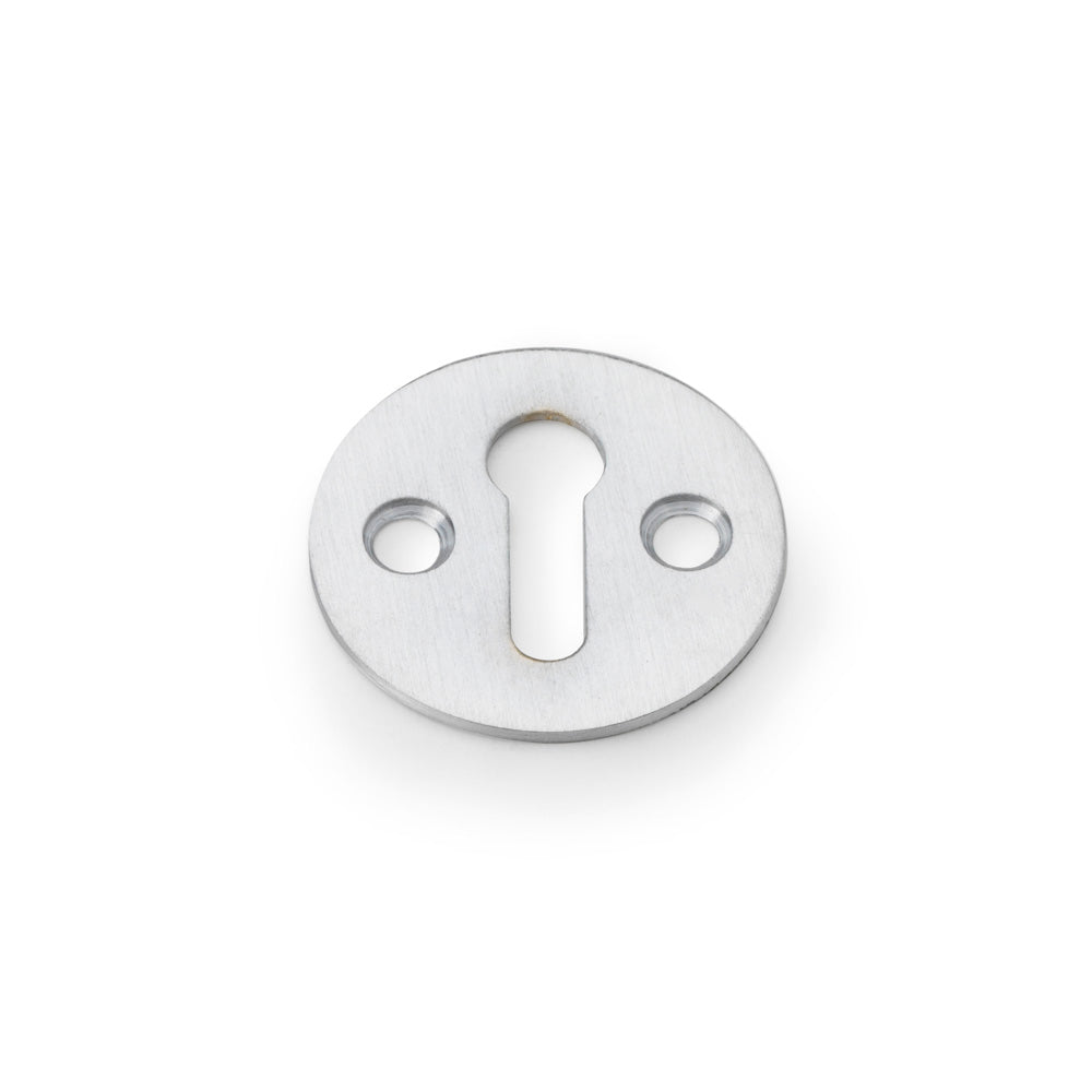 High quality image of Alexander & Wilks - Victorian Standard Profile Escutcheon - Satin Chrome | Sku. aw399sc | Trade Door Handles.