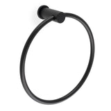 High quality image of Alexander & Wilks - Brunel Diamond Knurled Towel Ring - Matt Black | Sku. aw451bl | Trade Door Handles.