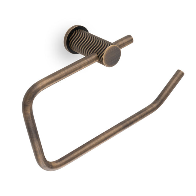 High quality image of Alexander & Wilks - Brunel Reeded Toilet Roll Holder-Antique Brass | Sku.AW452AB | Trade Door Handles.