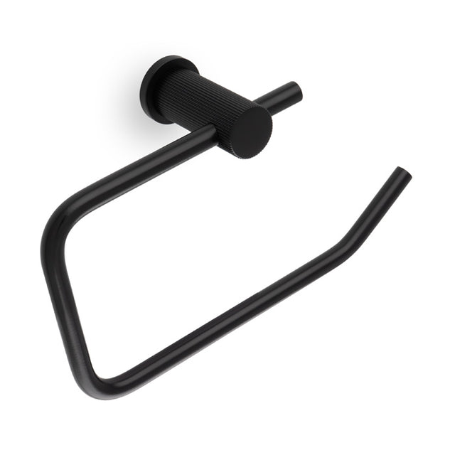 High quality image of Alexander & Wilks - Brunel Reeded Toilet Roll Holder-Black | Sku.AW452BL | Trade Door Handles.