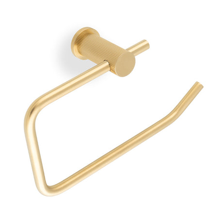 High quality image of Alexander & Wilks - Brunel Reeded Toilet Roll Holder-Satin Brass Pvd | Sku.AW452SBPVD | Trade Door Handles.