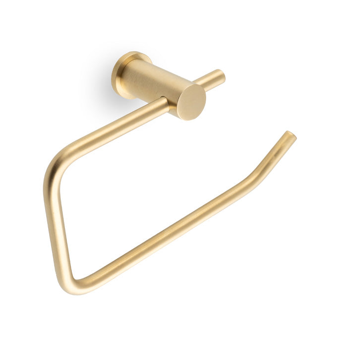 High quality image of Alexander & Wilks - Brunel Pain Toilet Roll Holder-Satin Brass Pvd | Sku.AW454SBPVD | Trade Door Handles.