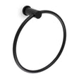 High quality image of Alexander & Wilks - Brunel Plain Towel Ring-Black | Sku.AW455BL | Trade Door Handles.