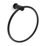 High quality image of Alexander & Wilks - Brunel Plain Towel Ring-Black | Sku. aw455bl | Trade Door Handles.