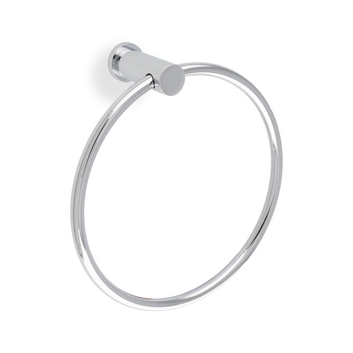 High quality image of Alexander & Wilks - Brunel Plain Towel Ring-Polished Chrome | Sku.AW455PC | Trade Door Handles.