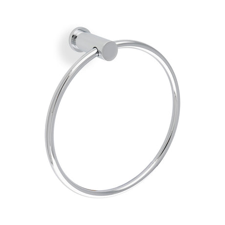 High quality image of Alexander & Wilks - Brunel Plain Towel Ring-Polished Chrome | Sku.AW455PC | Trade Door Handles.
