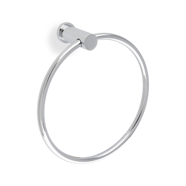 High quality image of Alexander & Wilks - Brunel Plain Towel Ring-Polished Chrome | Sku.AW455PC | Trade Door Handles.