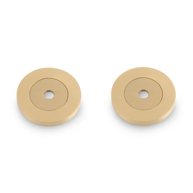 High quality image of Alexander & Wilks - Rose Packs to Suit Pull Handles - Satin Brass PVD | Sku. aw50rp-sbpvd | Trade Door Handles.