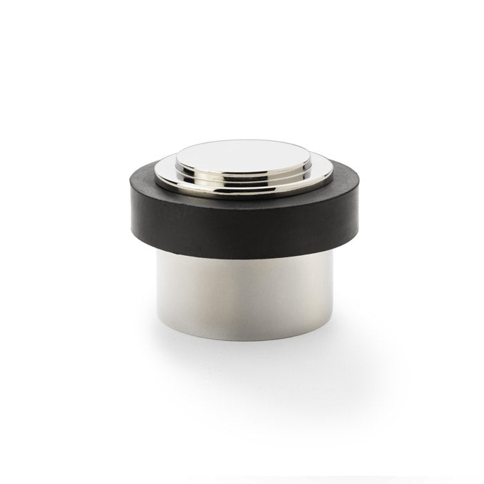 High quality image of Alexander & Wilks - Plain Floor Mounted Door Stop - Polished Nickel PVD | Sku. aw603pnpvd | Trade Door Handles.