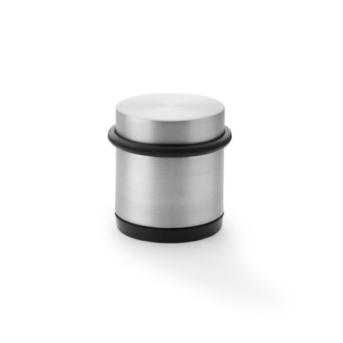 High quality image of Alexander & Wilks - Freestanding Portable Door Stop - Diameter 62mm - Satin Chrome | Sku. aw605-62-sc | Trade Door Handles.