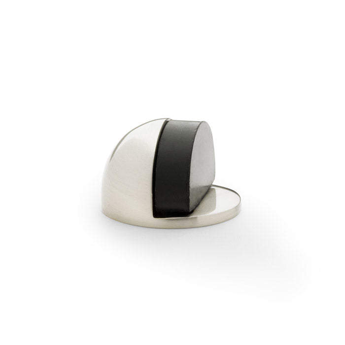 High quality image of Alexander & Wilks - Shield Floor Mounted Door Stop - Satin Nickel | Sku. aw631sn | Trade Door Handles.