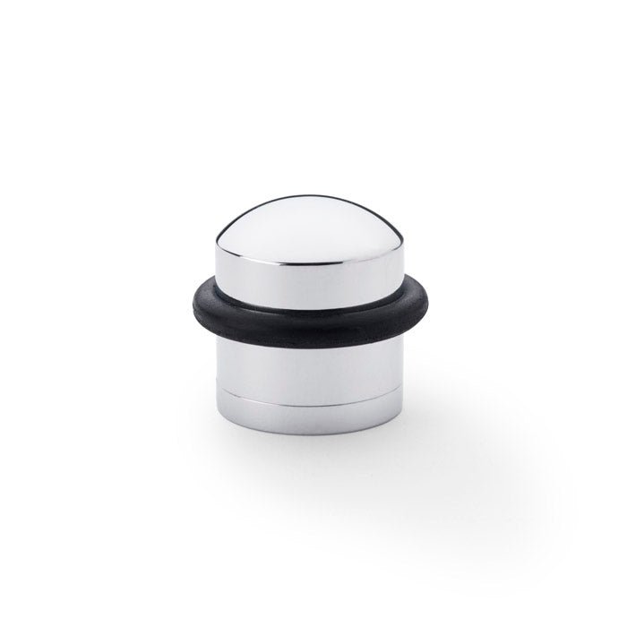 High quality image of Alexander & Wilks - Dome Top Floor Mounted Door Stop - Polished Chrome | Sku. aw638pc | Trade Door Handles.