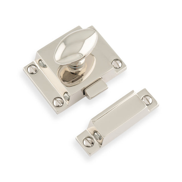 This is an image of Alexander & Wilks - Cupboard Latch-Polished Nickel available to order from Trade Door Handles in Kendal, quick delivery and discounted prices.