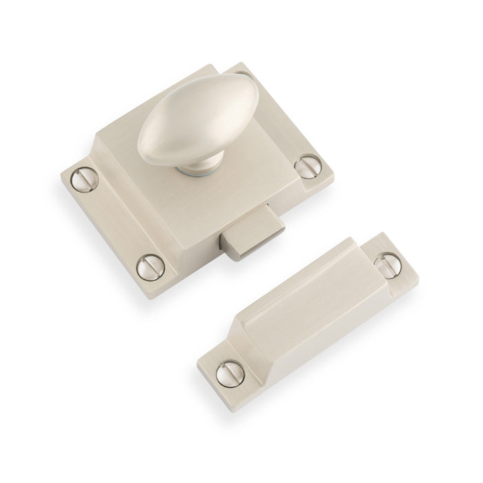 This is an image of Alexander & Wilks - Cupboard Latch-Satin Nickel available to order from Trade Door Handles in Kendal, quick delivery and discounted prices.