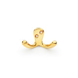 High quality image of Alexander & Wilks - Victorian Double Robe Hook - Polished Brass Unlacquered | Sku. aw773pbu | Trade Door Handles.