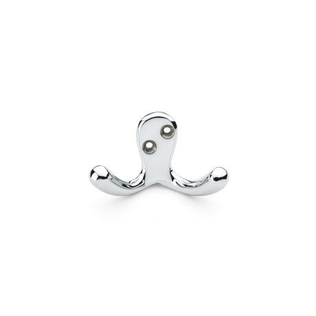 High quality image of Alexander & Wilks - Victorian Double Robe Hook - Polished Chrome | Sku. aw773pc | Trade Door Handles.