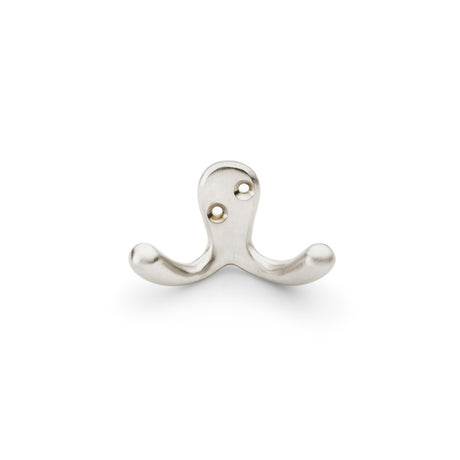 High quality image of Alexander & Wilks - Victorian Double Robe Hook - Satin Nickel | Sku. aw773sn | Trade Door Handles.