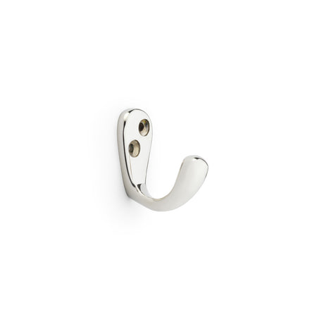 High quality image of Alexander & Wilks - Victorian Single Robe Hook - Polished Nickel | Sku. aw774pn | Trade Door Handles.