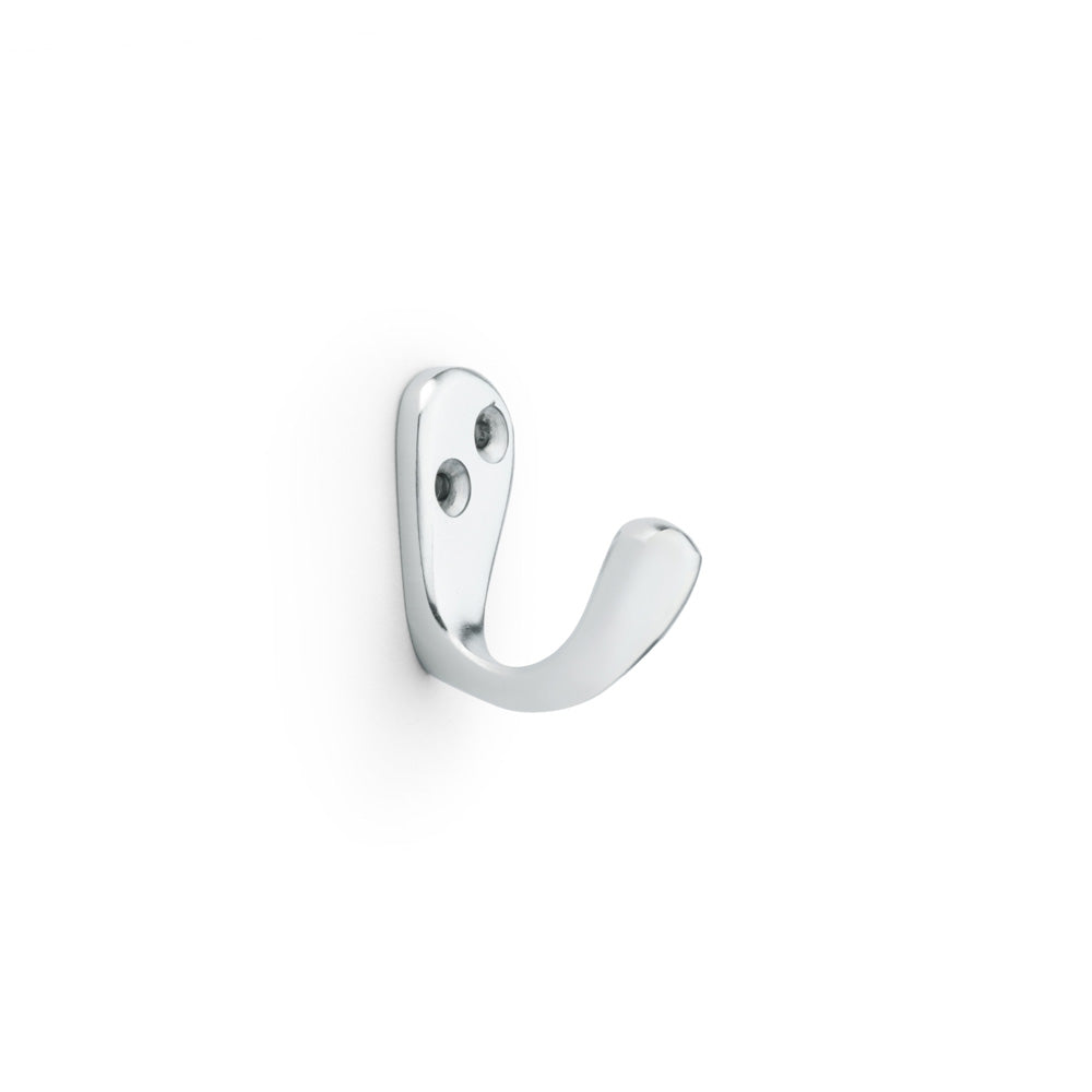 High quality image of Alexander & Wilks - Victorian Single Robe Hook - Satin Chrome | Sku. aw774sc | Trade Door Handles.