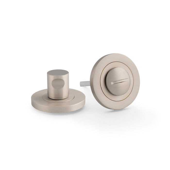 High quality image of Alexander & Wilks - Thumbtun & Release Plain On 50X6mm Rose Satin Nickel | Sku.AW791SN | Trade Door Handles.
