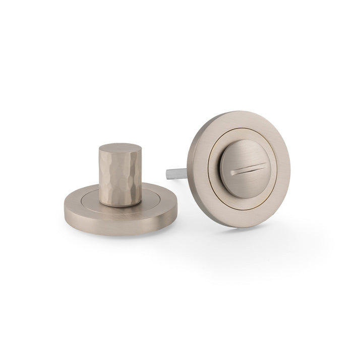 High quality image of Alexander & Wilks - Turn & Release Hammered On 50X6mm Rose Satin Nickel | Sku.AW793SN | Trade Door Handles.