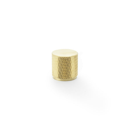 High quality image of Alexander & Wilks Brunel Knurled Cylinder Cupboard Knob - Satin Brass PVD - 20mm | Sku. aw800-20-sbpvd | Trade Door Handles.