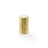 High quality image of Alexander & Wilks Brunel Knurled Cylinder Cupboard Knob - Satin Brass PVD - 35mm | Sku. aw800-35-sbpvd | Trade Door Handles.
