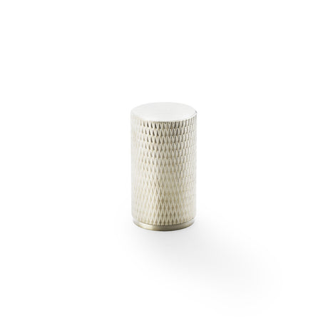 High quality image of Alexander & Wilks Brunel Knurled Cylinder Cupboard Knob - Satin Nickel - 35mm | Sku. aw800-35-sn | Trade Door Handles.