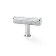 High quality image of Alexander & Wilks Crispin Knurled T-bar Cupboard Knob - Polished Chrome | Sku. aw801-55-pc | Trade Door Handles.