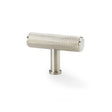 High quality image of Alexander & Wilks Crispin Knurled T-bar Cupboard Knob - Satin Nickel | Sku. aw801-55-sn | Trade Door Handles.