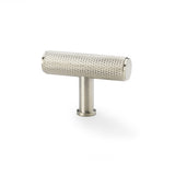 High quality image of Alexander & Wilks Crispin Knurled T-bar Cupboard Knob - Satin Nickel | Sku. aw801-55-sn | Trade Door Handles.