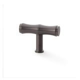 High quality image of Alexander & Wilks Crispin Bamboo T-bar Cupboard Knob - Dark Bronze PVD | Sku. aw801b-55-dbzpvd | Trade Door Handles.