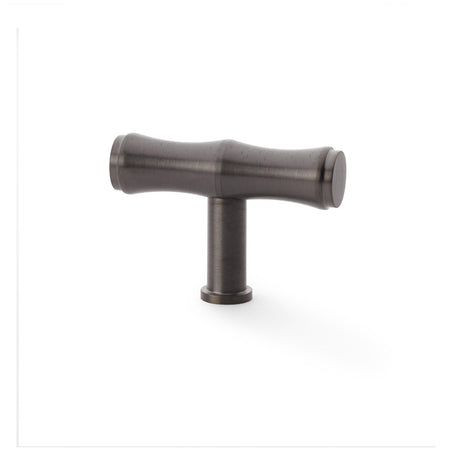 High quality image of Alexander & Wilks Crispin Bamboo T-bar Cupboard Knob - Dark Bronze PVD | Sku. aw801b-55-dbzpvd | Trade Door Handles.