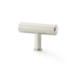 High quality image of Alexander & Wilks Crispin Reeded T-bar Cupboard Knob - Polished Nickel | Sku. aw801r-55-pn | Trade Door Handles.