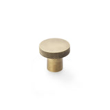 High quality image of Alexander & Wilks Hanover Knurled Circular Cupboard Knob - Antique Brass - 30mm | Sku. aw802-30-ab | Trade Door Handles.