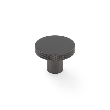 High quality image of Alexander & Wilks Hanover Knurled Circular Cupboard Knob-Dark Bronze-38mm Dia. | Sku. AW802-38-DBZ | Trade Door Handles.