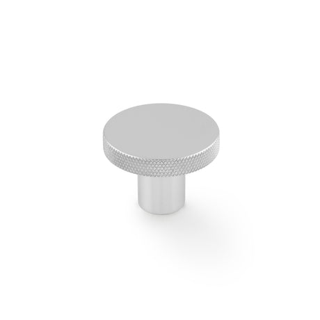 High quality image of Alexander & Wilks Hanover Knurled Circular Cupboard Knob-Polished Chrome-38mm Dia. | Sku. AW802-38-PC | Trade Door Handles.