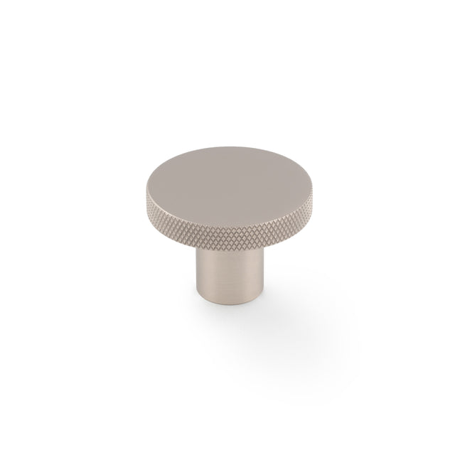 High quality image of Alexander & Wilks Hanover Knurled Circular Cupboard Knob-Satin Nickel-38mm Dia. | Sku. AW802-38-SN | Trade Door Handles.