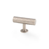 High quality image of Alexander & Wilks Leila Hammered T-Bar Knob Satin Nickel | Sku. AW804-55-SN | Trade Door Handles.