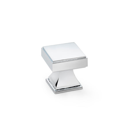 High quality image of Alexander & Wilks Jesper Square Cupboard Knob - Polished Chrome | Sku. aw806-30-pc | Trade Door Handles.
