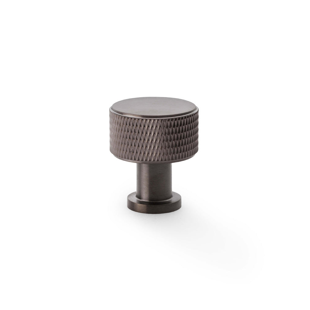 High quality image of Alexander & Wilks Lucia Knurled Cupboard Knob - Dark Bronze PVD - 29mm | Sku. aw807k-29-dbzpvd | Trade Door Handles.