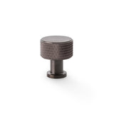 High quality image of Alexander & Wilks Lucia Knurled Cupboard Knob - Dark Bronze PVD - 29mm | Sku. aw807k-29-dbzpvd | Trade Door Handles.