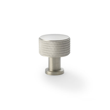 High quality image of Alexander & Wilks Lucia Knurled Cupboard Knob - Satin Nickel - 29mm | Sku. aw807k-29-sn | Trade Door Handles.