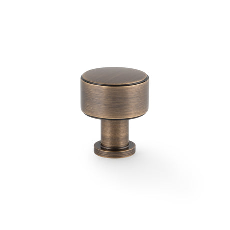 High quality image of Alexander & Wilks Lucia Plain Cabinet Knob-Antique Brass-29mm Dia. | Sku. AW807P-29-AB | Trade Door Handles.