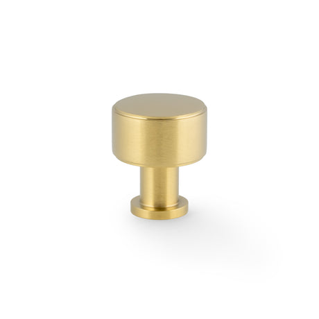 High quality image of Alexander & Wilks Lucia Plain Cabinet Knob-Satin Brass PVD-29mm Dia. | Sku. AW807P-29-SBPVD | Trade Door Handles.