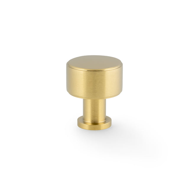 High quality image of Alexander & Wilks Lucia Plain Cabinet Knob-Satin Brass PVD-29mm Dia. | Sku. AW807P-29-SBPVD | Trade Door Handles.