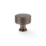 High quality image of Alexander & Wilks Lucia Plain Cabinet Knob-Antique Brass-35mm Dia. | Sku. AW807P-35-AB | Trade Door Handles.