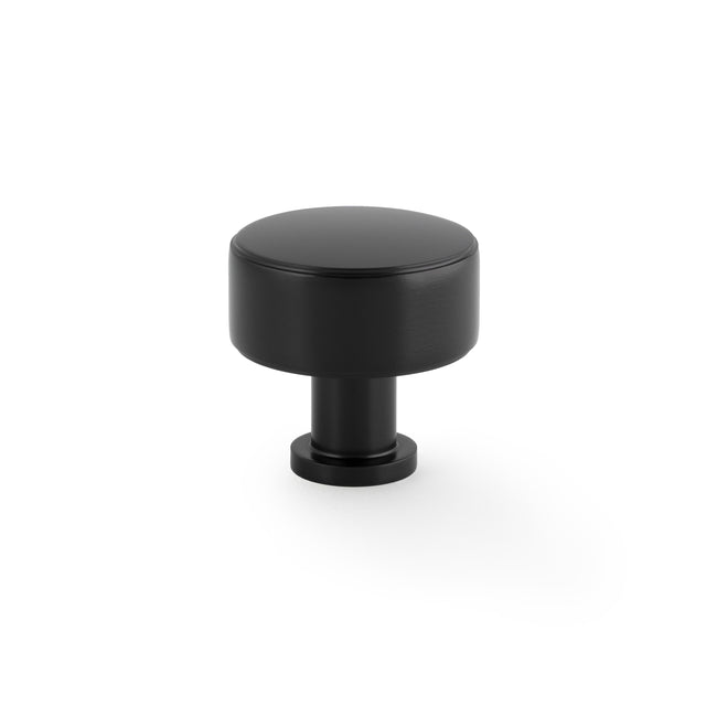 High quality image of Alexander & Wilks Lucia Plain Cabinet Knob-Black-35mm Dia. | Sku. AW807P-35-BL | Trade Door Handles.
